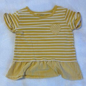 Carter's Mustard Striped Short Sleeve Tee